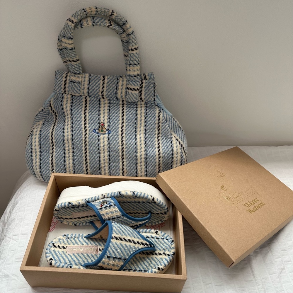 [SOLD] Vintage Vivienne Westwood Matching Terry Flip Flop & Bag